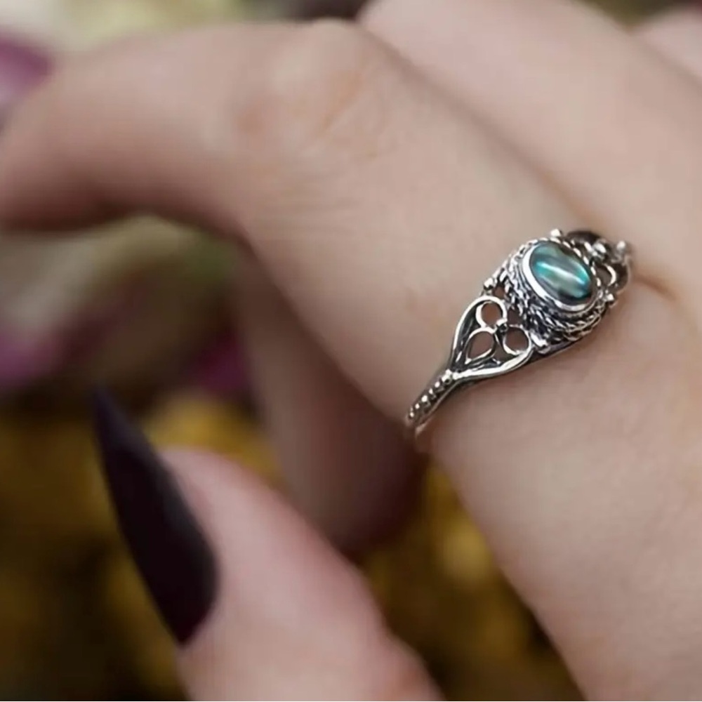 Silver Plated Rainbow Vintage Ring - Picture 2 of 4